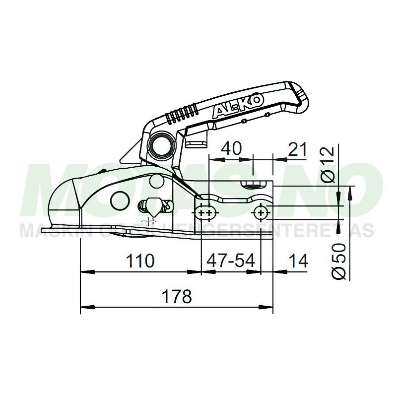 Kulekobling AL-KO AK270 Ø50mm