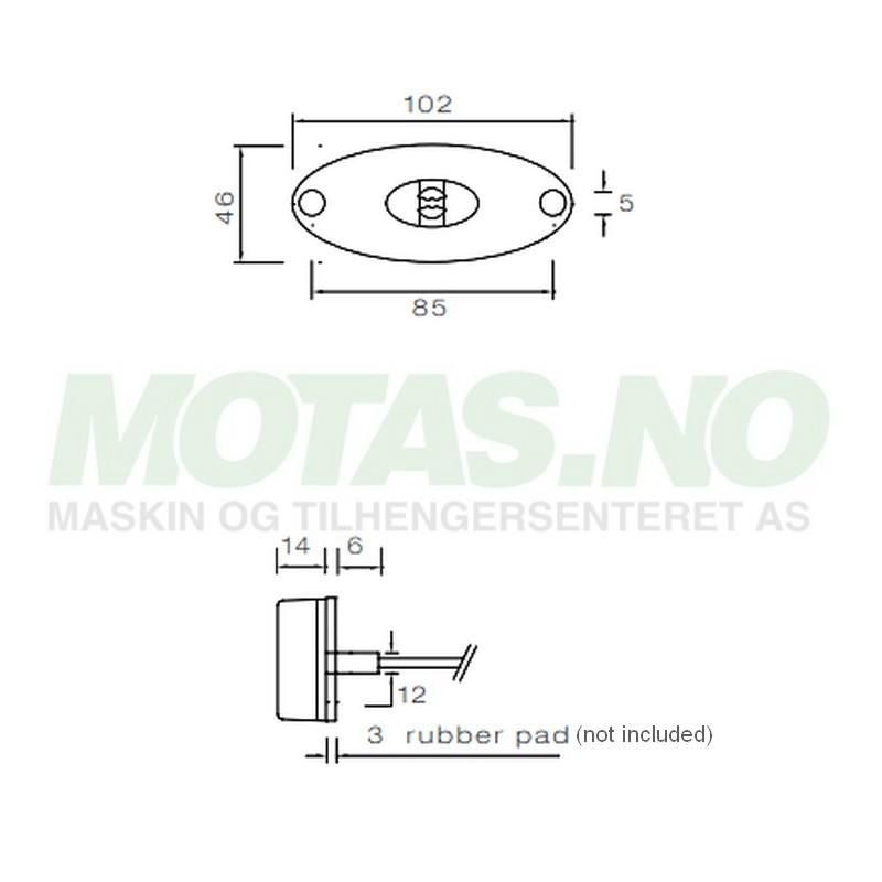 Flatpoint II LED oransje 1m DC
