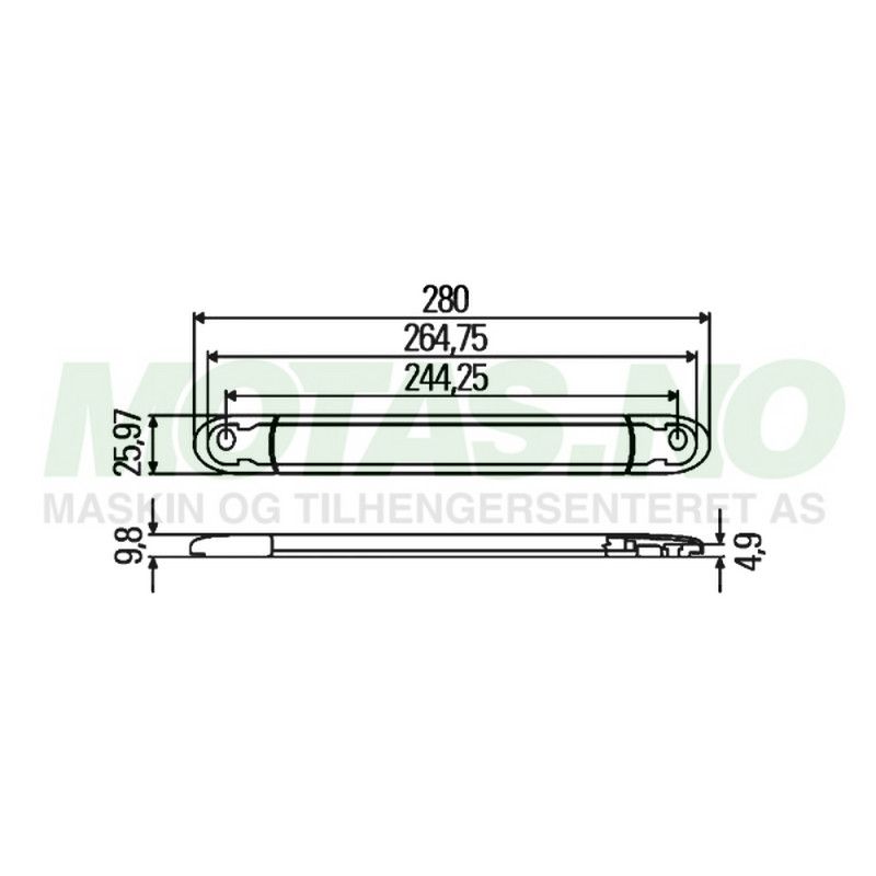 Bremselys Hella 12V LED 280mm
