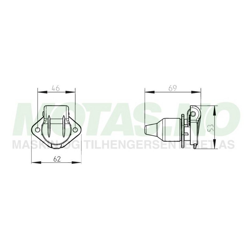 Kontakt 3-pol DIN9680 (hunn)