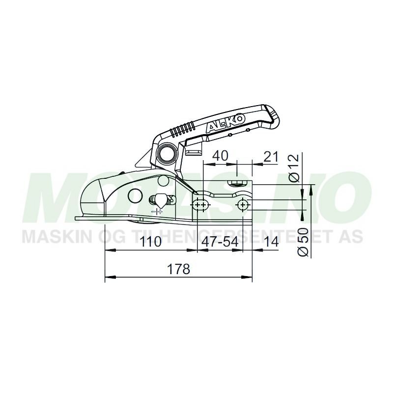 Kulekobling AL-KO AK161 Ø50mm